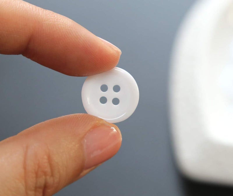 GANSSIA 5/8 Inch (15mm) White Color Buttons Sewing Resin Flatback 15mm Buttons with 4 Holes Pack of 160 Pcs - Image 2